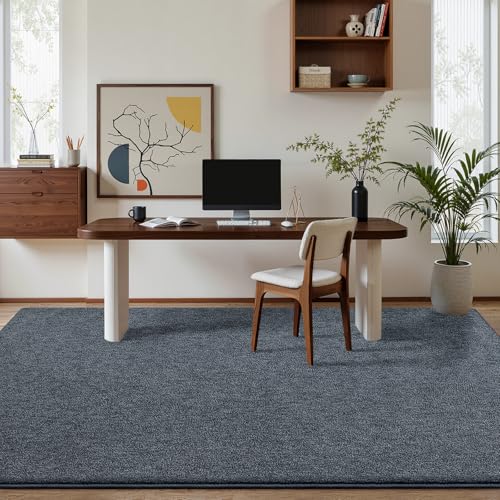 Pettop 4x6 Blue Grey Area Rugs for Living Room Bedroom, Thickened Memory-Foam Throw Carpet, Modern Minimalist Super Soft Kids Boys Girls Rug, Non-Slip and Washable Carpets for Dorm Home Decor - color: Blue Grey-white, size: 4' X 6' (Rectangular)