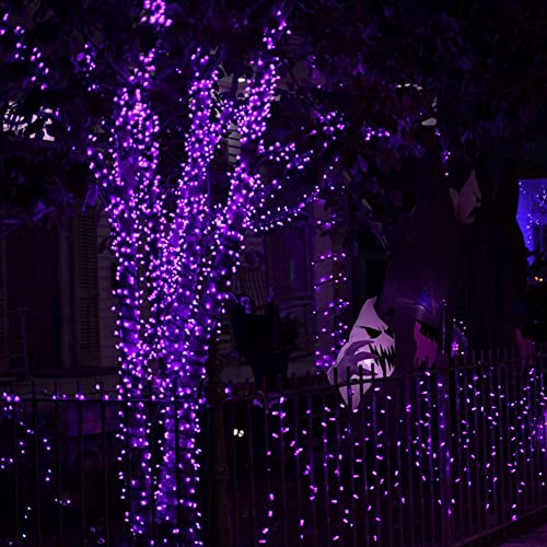 Dazzle Bright Halloween Fairy String Lights, Total 40FT 120LED Copper Wire Battery Operated Waterproof Lights, Halloween Decorations for Indoor Home Outdoor Garden Patio Party Decor (Purple) - color: Purple