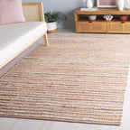 SAFAVIEH Cape Cod Collection Accent Rug - 3' x 5', Natural & Rust, Handmade, Braided Design, Ideal for The Living Room, Bedroom, Dining Room (CAP151P-3) - color: Natural/Rust, size: 3' x 5' (Rectangular)
