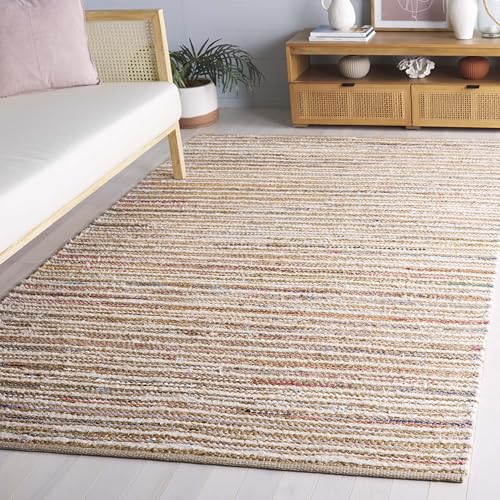 SAFAVIEH Cape Cod Collection Accent Rug - 4' x 6', Natural & Rust, Handmade, Braided Design, Ideal for The Living Room, Bedroom, Dining Room (CAP151P-4) - color: Natural/Rust, size: 4' x 6' (Rectangular)