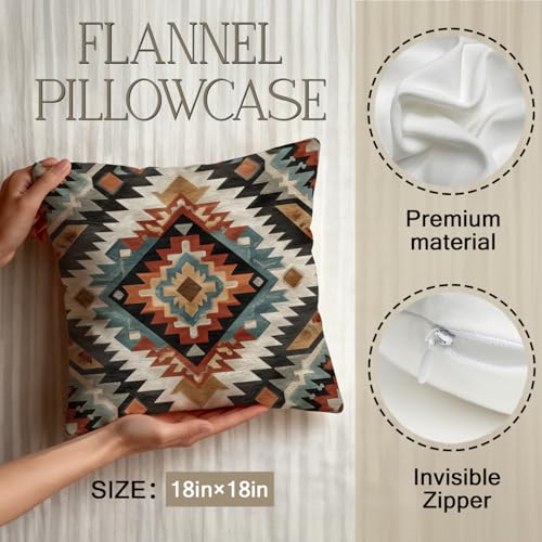 YOU FOUND ME Boho Throw Pillow Covers 18x18 Inch, Vintage Bohemian Carpet Print Pillowcase, Soft Decorative Cushion Cover for Couch Sofa Bedroom Living Room Decor (Colorful) - color: Colorful
