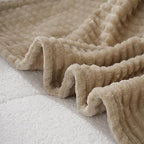 Puncuntex Flannel Fleece Beige Throw Blanket 50"×60",Super Soft Plush Cozy Blanket with 3D Jacquard Square Grid Design Luxury for Couch Sofa Chair,Khaki - color: Khaki, size: 50"×60"