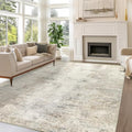 Capslpad 8x10 Abstract Area Rug, Non-Slip Washable Foldable Rug, Low Pile Ultra Soft Non-Shedding, Modern Beige Stain Resistant Large Rug for Living Room, Bedroom, Office, Dining, Room - color: Beige, size: 8' x 10' (Rectangular)