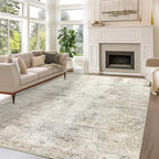 Capslpad 8x10 Abstract Area Rug, Non-Slip Washable Foldable Rug, Low Pile Ultra Soft Non-Shedding, Modern Beige Stain Resistant Large Rug for Living Room, Bedroom, Office, Dining, Room - color: Beige, size: 8' x 10' (Rectangular)