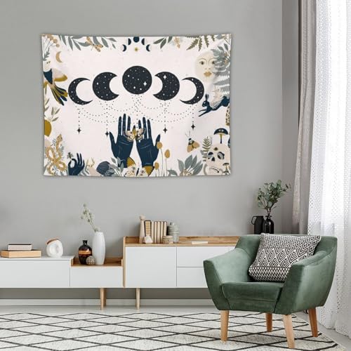 DDCBNS Witchy Moon Tapestry, Moon Phase Wall Hanging for Girls Bedroom & Living Room, 40" x 30" - color: Bohemian Style_05, size: 40"L x 30"W