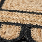 Jute Runner Rug 2x6 ft Handcrafted with Scalloped Black Border – Boho Farmhouse Entryway Kitchen Hallway Runner Rug, Natural Fiber Woven Floor Carpet for Living Room Bedroom - size: 2' x 6' (Rectangular)