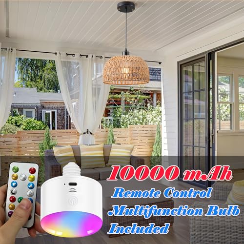 Battery Operated Pendant Light with Remote,Battery Hanging Light Rattan Woven Chandelier No Wiring Needed,Rechargeable Light Bulb 50+Hours Continue Use,Perfect for Kitchen Islands Ceiling Lighting - color: Brown