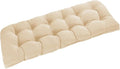 downluxe Outdoor Bench Cushion for Patio Furniture, Water Resistant Tufted Overstuffed Porch Swing Cushions, Thick Outdoor Loveseat Cushions, 59" x 18" x 5", Beige, Set of 1