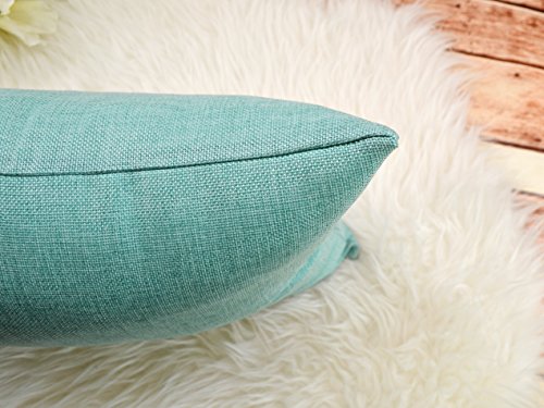 Aiking Home Imitation Burlap Throw Pillow Cover 18x18 Inch Vintage Faux Linen Rustic Natural Look, 1 Piece Elegance Farmhouse Style Accents Pillow Case for Indoor Use, Aqua - color: Aqua, size: 18" x 18" (Pack of 1)