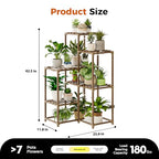 Bamworld Plant Stand with Grow Light for Indoor Plants Growing Corner Plant Shelf with Grow Lights for Living Room Patio Decor