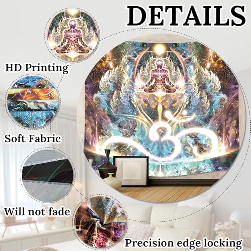 Nebula Starry Sky Tapestry Large Wall Hanging for Bedroom Living Room Space Decor Art for Home - color: Meditation, size: 59.1"L x 51.2"W