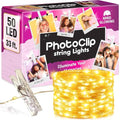 Mind-Glowing Photo Clips String Light - Warm White Fairy Lights with Clips for Hanging Pictures - Teen Girl Room Decor, Trendy Stuff - Birthday Gift for Any Year Old Tween Girls (50 LED, 16.4 ft)