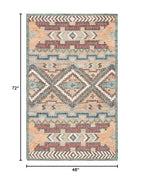 SAFAVIEH Kilim Collection Accent Rug - 4' x 6', Natural & Blue, Handmade Flat Weave Jute, Ideal for High Traffic Areas in Entryway, Living Room, Bedroom (KLM760M) - size: 4' x 6' (Rectangular)