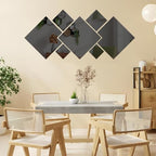 3D Acrylic Mirror Wall Sticker Three-Dimensional for Room Living Room Entrance Hotel Creative Background Wall Decoration 7PCS/Set