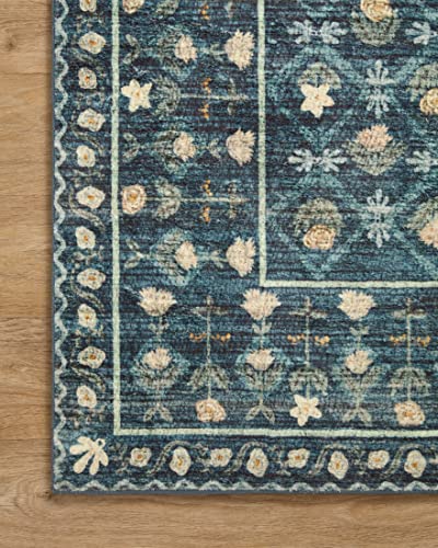 Loloi Rifle Paper Co. Eden Collection EDE-03 Lattice Indigo 2'-6" x 7'-6" Runner Rug feat. CloudPile™ - color: Lattice Indigo, size: 2'6" x 7'6" (Rectangular)