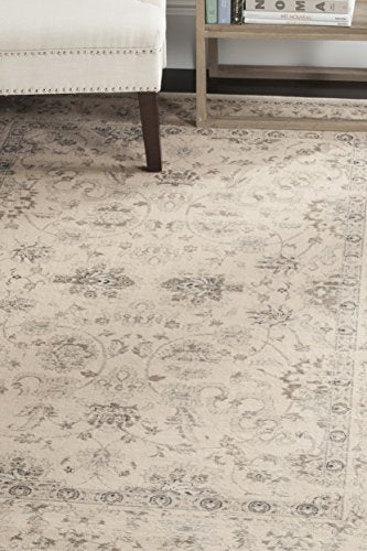 SAFAVIEH Vintage Collection Accent Rug - 4' x 5'7", Creme, Oriental Traditional Distressed Design, Non-Shedding & Easy Care, Ideal for High Traffic Areas in Entryway, Living Room, Bedroom (VTG430C)