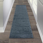 LUXE WEAVERS Modern Geometric Wave Blue 2x8 Area Rug - color: Blue, size: 2' x 8' (Runner)
