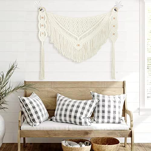 kiido Large Macrame Wall Hanging Boho Tapestry Curtain Fringe Woven Bohemian Wall Decor Home Decoration for Apartment Bedroom Living Room Gallery Baby Nursery-Blossom 35.4" W X 26" H