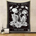 Naykow Skull Tapestries Black and White Skeleton Gothic Grunge Dark Witchy Wall Hanging Decor Tapestry for Bedroom Aesthetic Alt Room (60x90 inches vertical) - size: 90"L x 60"W