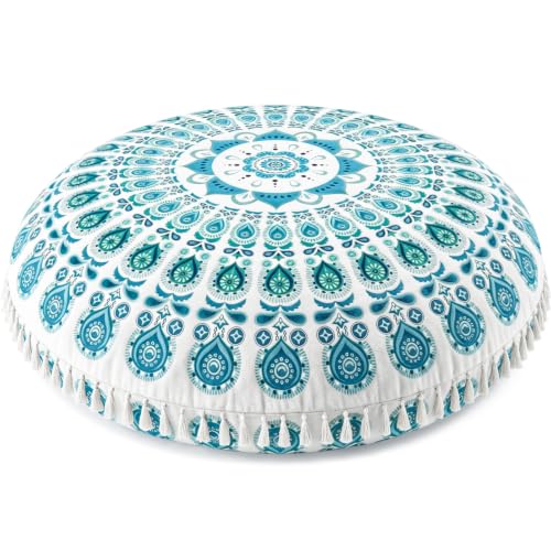 Hihealer Meditation Cushion, Large Velvet Floor Pillow for Yoga, Meditation & Mindfulness, Supportive Memory Foam Bolster (Green) - color: Green