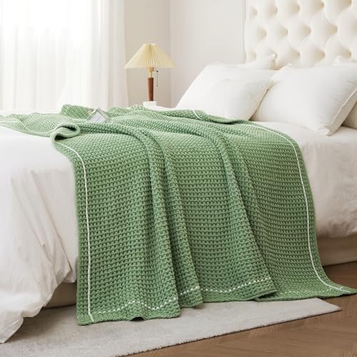 WESHIONGOO Throw Blanket for Couch Soft Knit Throw Blanket with Chenille Yarn Non-Shedding, Chenille Blanket for Living Room Bed Sofa(Sage Green, 50"*60") - color: Sage Green