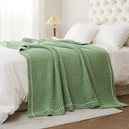WESHIONGOO Throw Blanket for Couch Soft Knit Throw Blanket with Chenille Yarn Non-Shedding, Chenille Blanket for Living Room Bed Sofa(Sage Green, 50"*60") - color: Sage Green