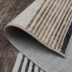 ReaLife Rugs Machine Washable Area Rug Runner - Living Room Bedroom Bathroom Kitchen Entryway Office - Non-Slip Baking Low Pile Stain Resistant Premium - Modern Geometric - Theo - Beige 2'6" x 6' - color: Theo - Beige, size: 2'6" x 6' (Rectangular)