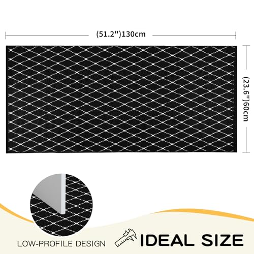 Front Door Mat Outdoor Indoor Rugs Black and White Front Porch Decor Outside Rug Entryway Rug 23.6" x 51.2"Boho Black Outdoor Patio Front Door Rugs Kitchen Decor Carpet Entry Way Doormats - color: Black Boho Geometic Front Door Mat