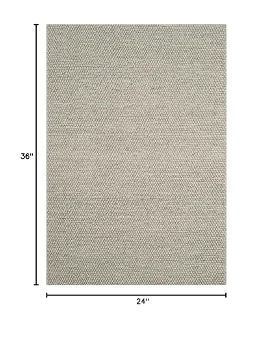 SAFAVIEH Natura Collection Accent Rug - 2' x 3', Silver, Handmade Wool Blend, Textured Design, Ideal for Hallway, Bedroom, Foyer (NAT620C) - color: Silver, size: 2' x 3' (Rectangular)