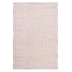 Neutral Jute Boho Rug 2x3 ft Braided Rug 2X3 - Earthy Farmhouse Cotton & Jute Carpet - Braided Rug for Kitchen - Reversible Woven Rug - color: Neutral, size: 2' x 3'
