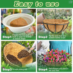 Y&M 4pcs 14 Inch Pre-Formed Round Coco Fiber Hanging Basket Liner,Coconut Replacement Liner - size: 4pcs 14in