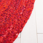 SAFAVIEH Braided Collection Area Rug - 3' x 5' Oval, Red, Handmade Country Farmhouse Reversible Cotton, Ideal for High Traffic Areas in Living Room, Bedroom (BRD452Q) - color: Red, size: 3' x 5' (Oval)