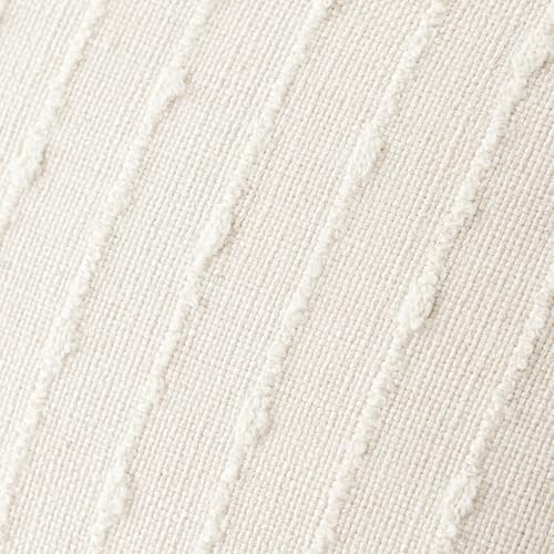 Foindtower Pack of 2 Decorative Jacquard Boucle Throw Pillow Covers Accent Textured Striped Pillowcases Soft Boho Modern Cushion for Couch Sofa Bedroom Living Room Home Decor 20x20 Inch Cream White - color: Cream White, size: 20" x 20" (Pack of 2)
