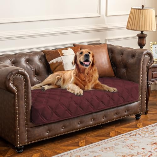 Ameritex Waterproof Dog Bed Cover Pet Blanket with Anti-Slip Back for Furniture Bed Couch Sofa - color: Burgundy, size: 30x53 Inch (Pack of 1)