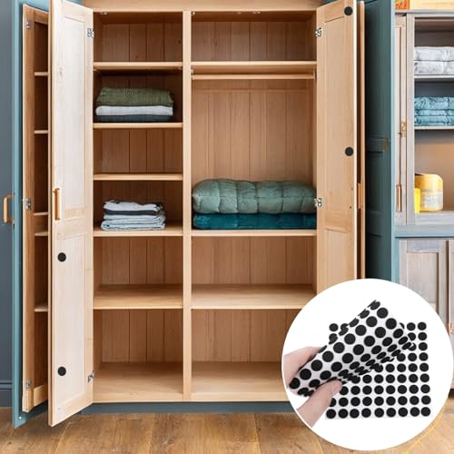 300 Pcs Thin Felt Pads, Mini Foam Felt Pads Round 3/5 Inches Self Adhesive Cabinet Cushion Dots for Cabinet Doors Furniture Desks Floor Drawers Black