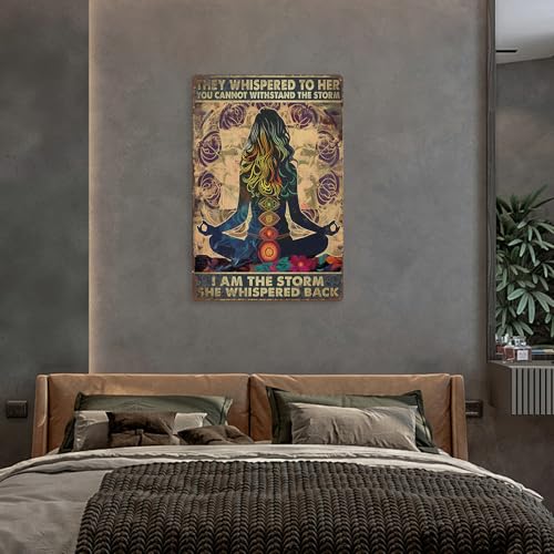 Boho Gifts For Women Yoga Room Decor Spiritual Wall Decor Zen Wall Sign Vintage Metal Sign For Office Yoga Room Gym 8×12 Inches - color: Yoga, size: 8×12Inches