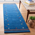 SAFAVIEH Himalaya Collection Runner Rug - 2'3" x 6', Blue, Handmade Boho Tribal Wool, Ideal for High Traffic Areas in Living Room, Bedroom (HIM563M) - color: Blue, size: 2'3" x 6' (Runner)