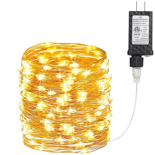 Joomer Fairy String Lights 66FT 200 LEDs Plug in Fairy Lights Indoor Copper Wire String Light DIY for Bedroom, Parties, Wedding, Christmas, Outdoor, Indoor Decoration (Warm White, Non-Connectable) - color: Warm White, size: 200led
