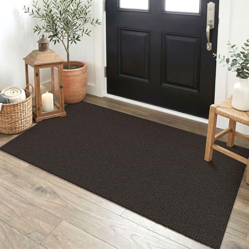 EARTHALL Washable Runner Rug 2x4 Ft Non Slip Runners for Hallways Cotton Rubber Backed Entryway Runner Braided Indoor Floor Runners Carpet for Entryway, Hallway, Kitchen, Bedroom, Taupe/Coffee - color: Taupe/Coffee, size: 2' x 4' (Runner)