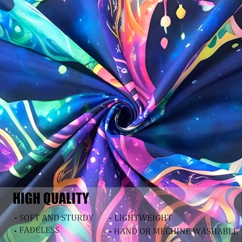 TUGCAY Blacklight Tree of Life Tapestry UV Reactive Tree Tapestries Nature Galaxy Space Tapestry Colorful Starry Sky Wall Hanging Decor for Bedroom (50" X 60") - size: 60"L x 50"W