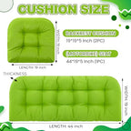 Barydat 3 Pack Wicker Furniture Cushions Waterproof Outdoor/Indoor Tufted Wicker Chair Cushions 1 Loveseat and 2 U-Shape Rattan Chairs for Patio Furniture, Rattan Love Seat, Bench (Grass Green) - color: Grass Green