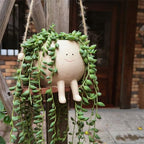 Swing Face Planter Pot - Hanging Smiley Planter for Indoor and Outdoor Plants, Succulents, String of Pearls - Cute Creative Swing Gifts for Holidays and Parties