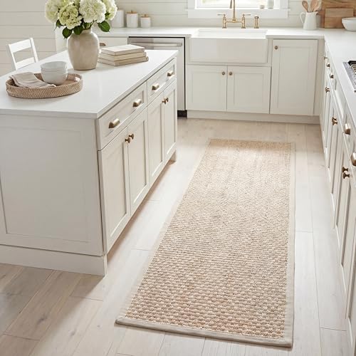 SAFAVIEH Natural Fiber Collection Runner Rug - 2' x 8', Marble, Sisal, Woven Design with Border (NF525C) - color: Marble, size: 2' x 8' (Runner)
