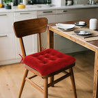 ELFJOY 4 Pack Chair Cushions for Dining Chairs Chair Pads Cushion for Kitchen Office Tufted Square Seat Cushion with Ties (U Shape Red) - color: U Shape Red