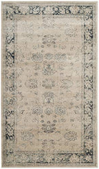 SAFAVIEH Vintage Collection Accent Rug - 3'3" x 5'7", Stone & Blue, Oriental Distressed Viscose Design, Ideal for High Traffic Areas in Entryway, Living Room, Bedroom (VTG117-7440)