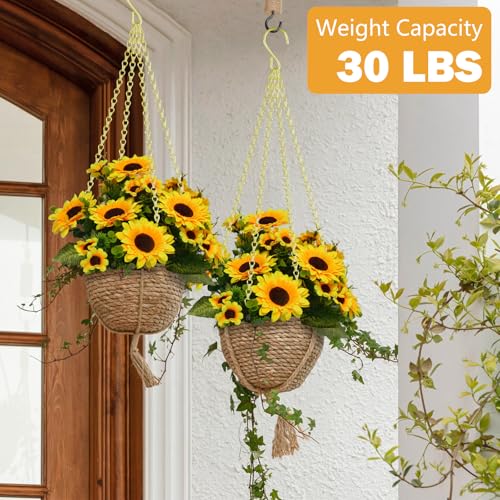 garini 6 Pack, 23 Inch Hanging Baskets Chain, Gold Hanging Chains with Hooks, Replacement Plant Hangers for Planters, Bird Feeders and Lanterns - color: Gold, size: 6P