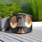 Anji Mountain Square Pouf, Martinique Orange, 18" x 18" x 18", Multicolor - color: Martinique Orange