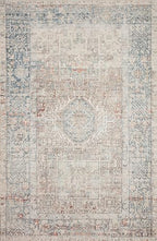 Loloi Chris Loves Julia Jules Collection JUL-07 Natural/Ocean 7'-6'' x 9'-6'', .13" Pile Height, Area Rug - color: Natural / Ocean, size: 7'6" x 9'6" (Rectangular)