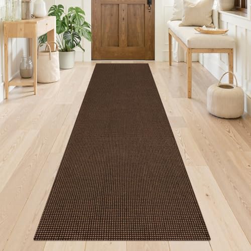 Runners for Hallways 2x8 ft Washable Kitchen Runner Non Slip Rubber Backed Hall Runners Cotton Entryway Runner Rugs Floor Carpet for Indoor Backdoor Bedroom Kitchen(Dark Brown/Coffee) - color: Dark Brown/Coffee, size: 2x8