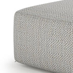 SIMPLIHOME Nate Square Pouf - 20 inch Wide Upholstered Handwoven Cotton Ottoman in Patterned Grey Melange, Boho Footstool or Extra Seating for Living Room with Artisanal Texture, Assembled - color: Patterned Grey Melange, style: Cotton Pouf